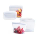 Stasher Premium siliconen herbruikbare voedselopbergzakken, 4-pack, transparant