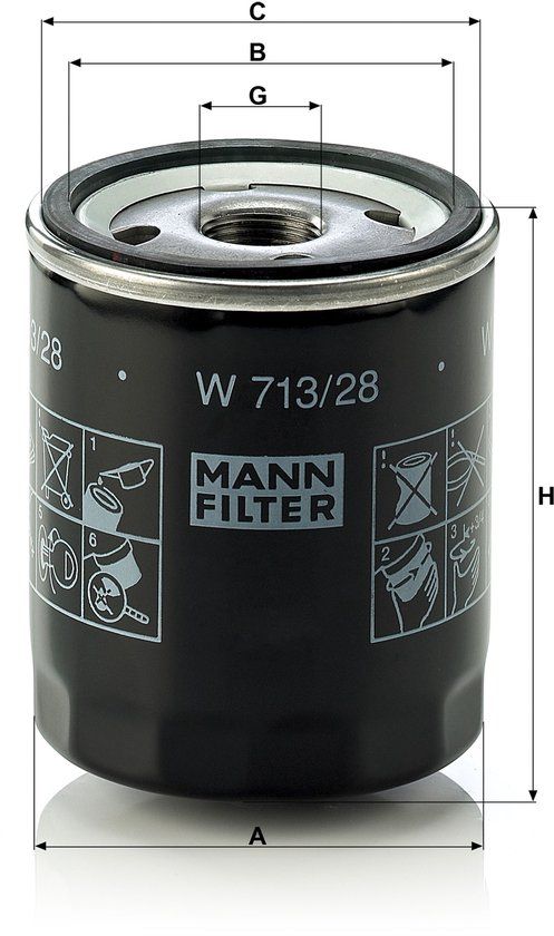 MANN-FILTER Oliefilter W 713/28