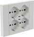 Electraline 22107 Inbouwstopcontact Quadra, 4 voudig, universeel P40 + 2 USB-C, wit