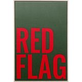 Kare Design Wandafbeelding rode vlag, 60 x 40 cm, meerkleurig, modern, ingelijste muurschildering, kamerdecoratie, wanddecoratie, muurkunst, met opschrift, woonkamer, hal, thuiskantoor