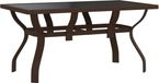 vidaXL Tuintafel 140x70x70 cm staal en glas bruin en zwart