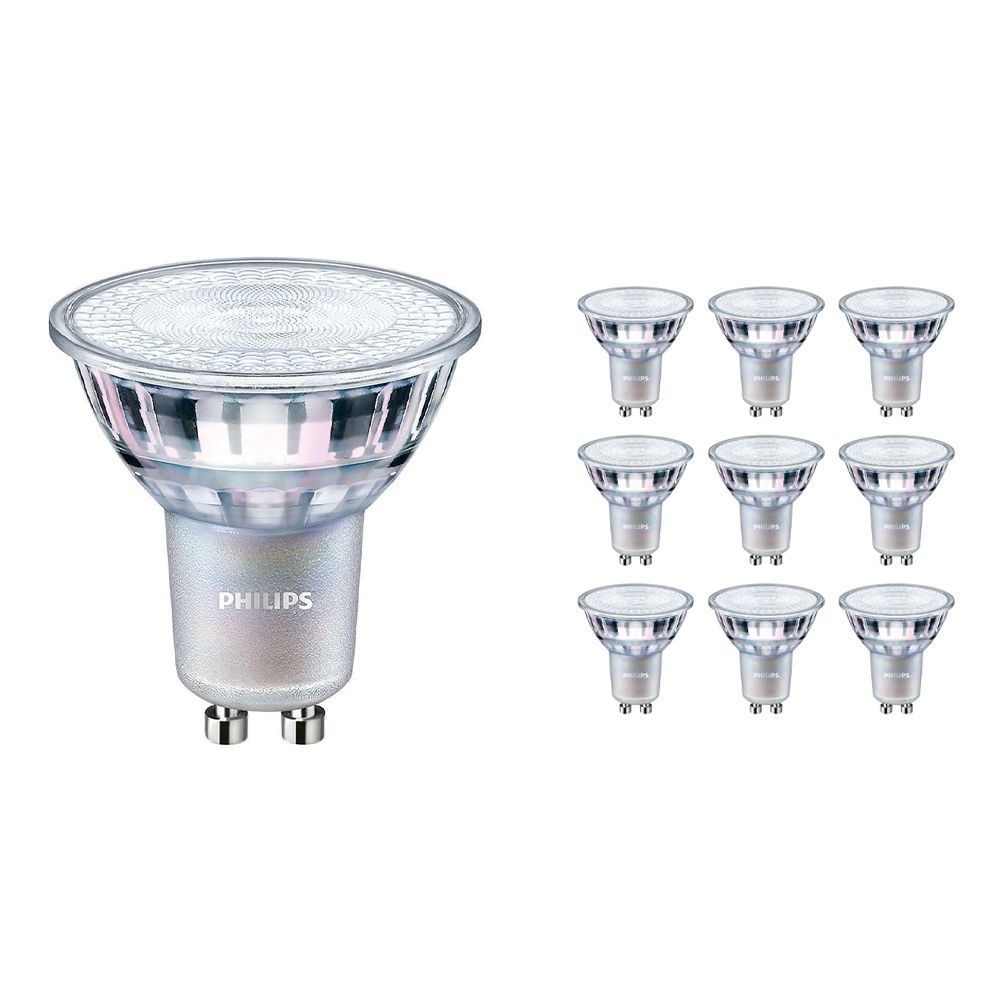 Philips Voordeelpak 10x LEDspot GU10 3.7W 940 36D (MASTER) | Koel Wit | Dimbaar