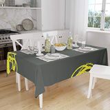 Bonamaison Tafelkleed, Anti-Mold, Sneldrogend, Waterdicht, 100% Polyester Tafellaken, Neon Geel, Rook, 140 x 160 Cm
