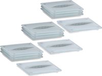 Zeller Glazenonderzetters - 12 stuks - Bladeren print - 10 x 10 cm - Glas - Transparant