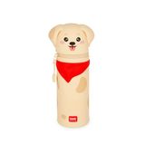 LEGAMI - 2-in-1 etui van zachte siliconen – Kawaii, penhouder, siliconen ritssluiting, pennenzak, potloden, markers, H 18,5 cm, GOLDEN