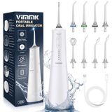 Vimmk Draadloze monddouche met waterdouche met monddouche, oplaadbaar, waterdicht, IPX7 voor reizen thuis (wit)