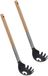 5Five Opscheplepel - 2x - noir/brun clair - bois/inox/plastique - 32 cm