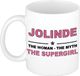 Bellatio Decorations naam cadeau mok - Jolinde - Woman Myth Supergirl - koffiemok - 300 ml - collega - moederdag