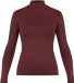 NORMANI Dames Merino Shirt Lange Mouwen Opstaande Kraag Romsey Rood S