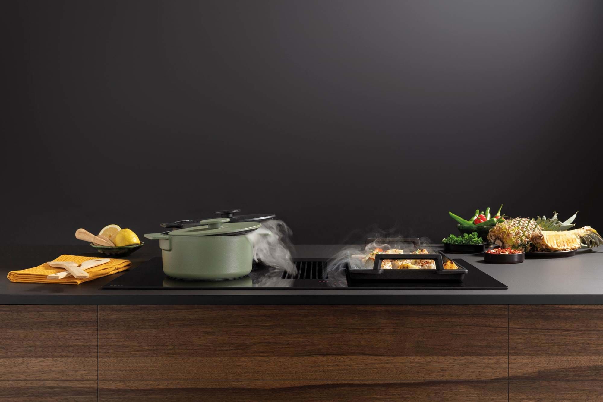 NOVY 1861 - 80cm Black Built-in Induction Cooktop with Integrated Ventilation
