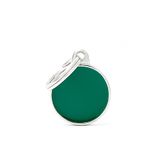 MyFamily Hond Medaille Gemaakt In Italië, Kleine Groene Cirkel, Hondenplaat, Metalen Geëmailleerde, Basic Handmade Collectie, 21x26 mm