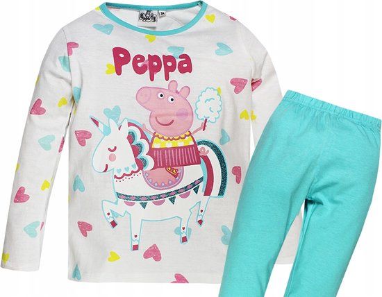 Peppa Pig Pyjama - 100% Katoen - Hartjes - Maat 116