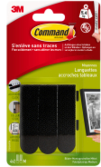 3M Command Zelfklevende Fotolijststrips Zwart Medium (4 stuks)