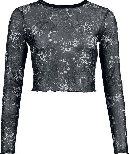Jawbreaker Tarot Deck Long Sleeve Mesh Dames Shirt met lange mouwen - M