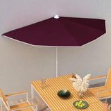 Merkloos Halve Balkonparasol - 180 x 90 cm - Bordeauxrood - UV-bestendig
