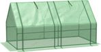 Outsunny Kas - Foliekas - Staal/Polyetheen - Groen - 180x90x90 cm