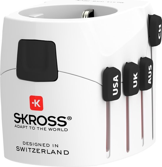 SKROSS - Wereldreisadapter met randaarde stekker 7000 mA