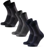 DANISH ENDURANCE Wandelsokken - Lichte Merino Wol Sokken met Blaarbescherming - Unisex - 3 Paar - Maat 35-38