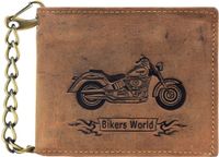 GREENBURRY Leren portemonnee Vintage Wallet With Chain Brown Bike bruine