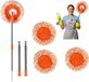 Holland Connections ensemble de vadrouille rotatif à 360 degrés avec 3 têtes de vadrouille interchangeables et vadrouille réglable en microfibre pour fenêtres
