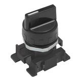 RIEGLER 106448-KDH-3M Korte draaiknop, zwart, 3 standen, monostabiel, 1 stuk