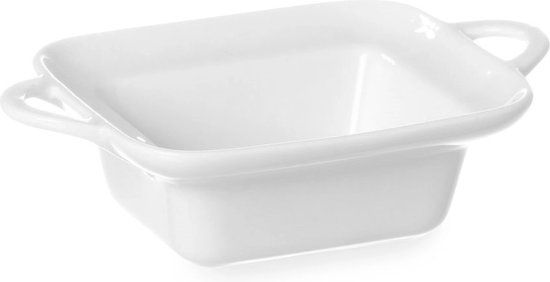 Hendi Rechthoekige tapasschaal - porselein - 0,11L - 160x101x45mm - vaatwasser- en ovenbestendig