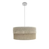 PRENDELUZ Witte hanger 2 x E27, 50 x 50 cm, met biezen