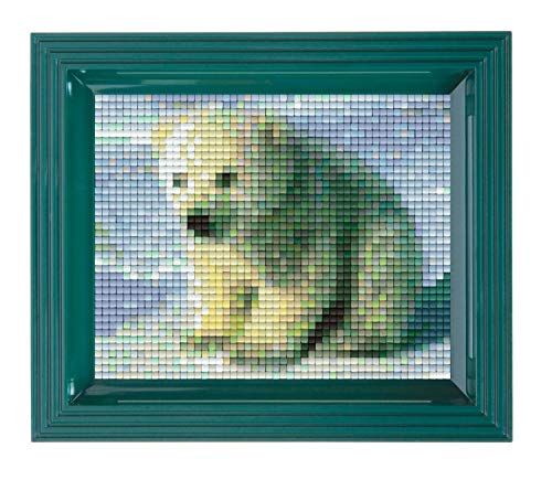 Pixel Panda Pixel P31036 Mozaïek geschenkverpakking ijsbeer, pixelafbeelding met lijst om vorm te geven voor kinderen en volwassenen