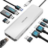 WAVLINK Laptop Dockingstation, USB C 10G Hub met Dual HDMI, 100W PD in, USB-A/C 3.2 10 Gbit/s, USB-A, USB 2.0, Gigabit Ethernet voor Dell/HP/Lenovo enz., Windows