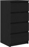 vidaXL Dressoir Zwart Eiken 37,5x35x76 cm