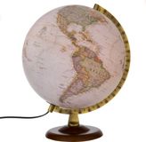 National Geographic Globe Gold Executive - Walnut Wood Base - 30 cm Diameter - Dutch - Illuminated