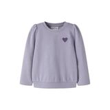 NAME IT MINI rechtvallende sweater met borduursels - paars
