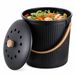 Merkloos / Sans marque Relaxdays compostemmer keuken, 5,6 l, 2 actieve koolfilters, deksel, zwart