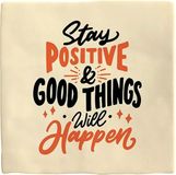 spreuktegel Deco Tile Stay Positive - spreuktegel - decoratieve keramische tegel - positieve wanddecoratie voor thuis - Flamingo