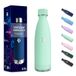 Drinkfles, Blauwe Groene Drinkfles, 500 ml BPA-vrij, Roestvrijstalen Drinkfles, Dubbelwandig Vacuüm Geïsoleerd, Isolatiefles, 304 RVS, Waterdichte Waterfles voor School, Reizen, Kamperen