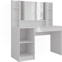 Vicco Kaptafel Sherry, Blanc/Blanc Laqué, 119.8 cm avec miroir