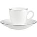 Villeroy & Boch Anmut Platinum Espresso Kopjes met Schotels, Wit, Porselein, Set van 2