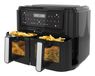 KitchenBrothers Doppelte Heißluftfritteuse - 9L - 2400W - Umluftfritteuse - Schwarz