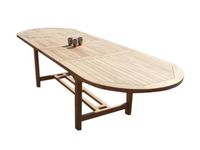 AVH-Outdoor Oval Extendable Dining Garden Table 160-210x90xH76 cm Teak Tabletop Thickness 4 cm