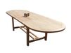 AVH-Outdoor Oval Extendable Dining Garden Table 160-210x90xH76 cm Teak Tabletop Thickness 4 cm