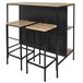 HOME DECO FACTORY Table Ilot 2 krukken Loka, bruin, zwart, 100 x 95 x 60 cm