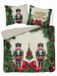 KARO Housse de couette de Noël 220x200cm Coton Merry Christmas Crème Vert