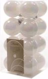 Decoris Nature Christmas Kerstballen Wit 4 cm 16 stuks