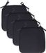 Pro Garden Coussin de chaise Anna - 4x - intérieur/extérieur - noir - 39 x 39 x 3 cm - polyester