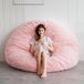 Lit parapluie 150x150 cm, 3-en-1, en peluche, rose