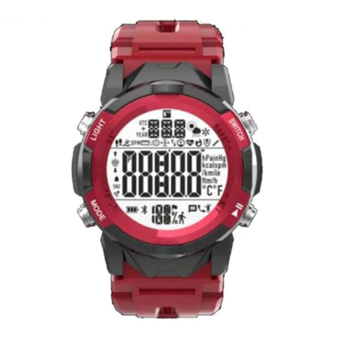 Lenovo C2 Sport Horloge - Fitness Sport Activity Tracker Smartwatch Rood