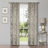 Superior Verduisterende gordijnen, kamerverduisterend raamaccent voor slaapkamer, zonwering, thermische, moderne Boheemse gordijnen, bladcollectie, set van 2 panelen, staafzak - 66 x 213 cm, salie