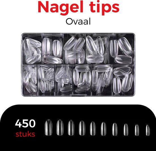 Joyage Nagel Tips Transparant Oval - 450 stuks - Nagel tips transparant