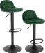 Barkruk Donkergroen Fluweel Ergonomisch Hoogte verstelbaar Zit hoogte 62–83 cm Set van 2
