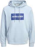 JACK&JONES JJCOLE PRINT SWEAT HOOD UNB Heren L Blauw